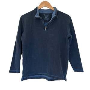 LL Bean Blue Quarter Zip Sweater Sz L 14-16 Boys